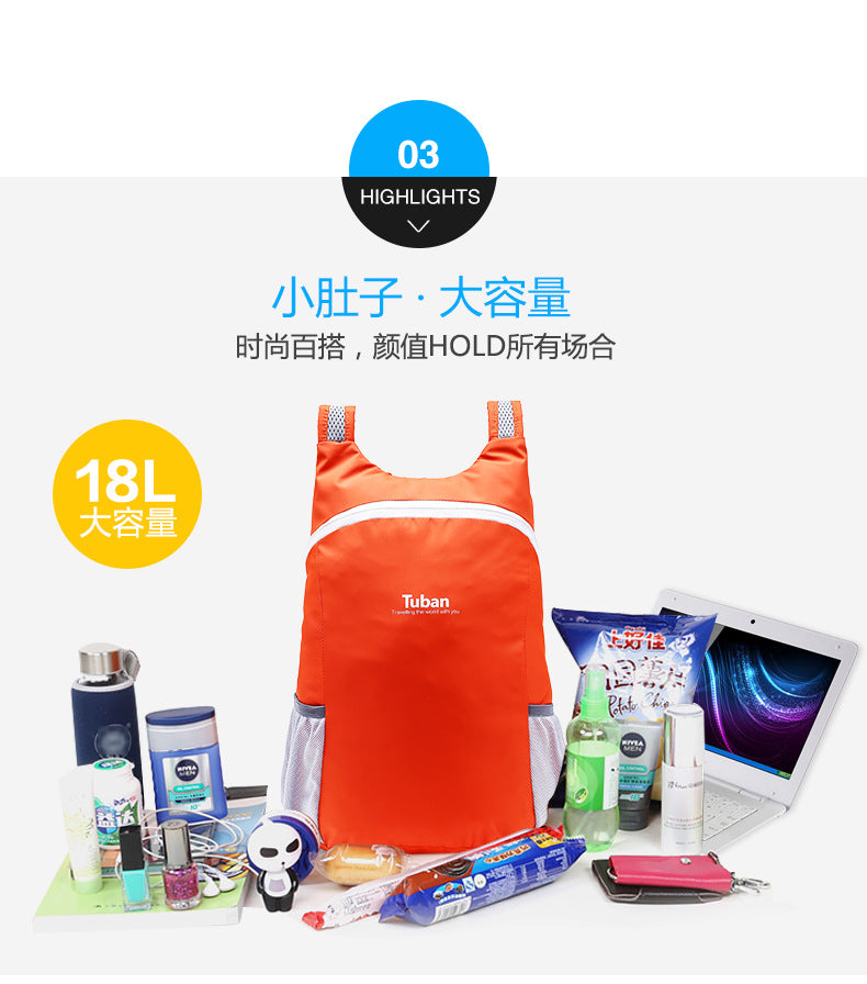 Lightweight waterproof Nylon Foldable Backpack