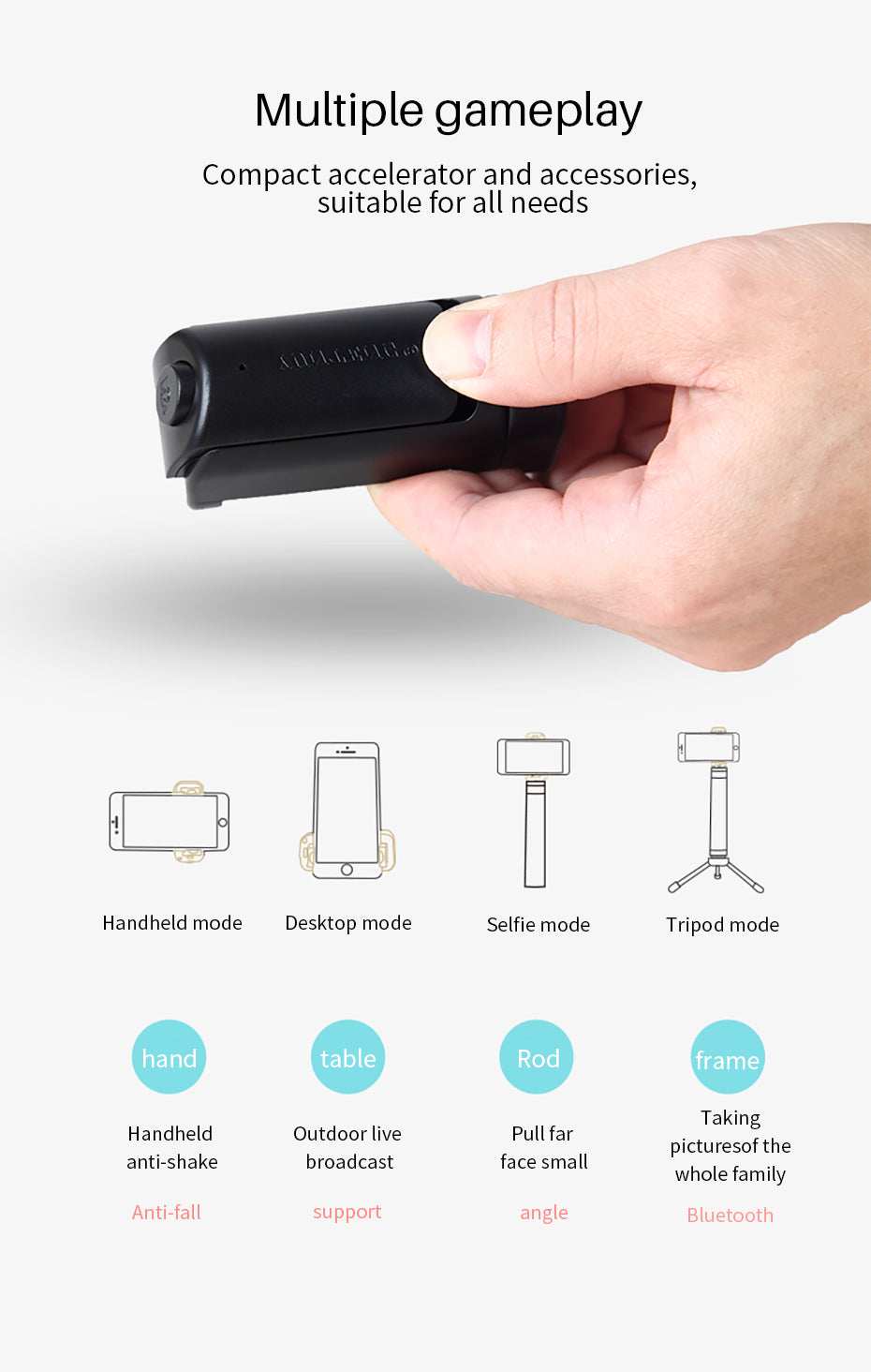 Smartphone Selfie Booster Handle Grip